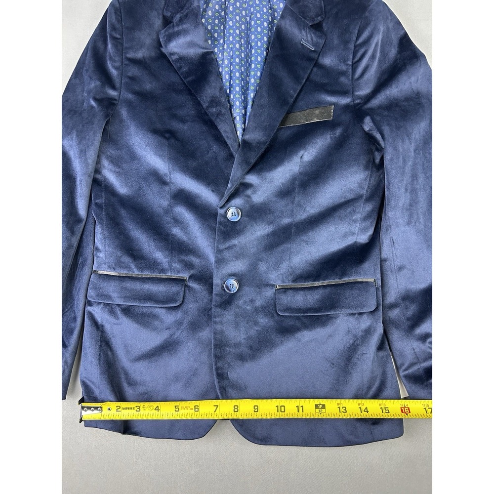 Isaac Mizrahi‎ Boys 14 SLIM Blue Velvet Suit Jacket & Pants NEW With Tags (Read) - Picture 10 of 16
